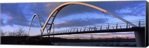 Framed Modern bridge over a river, Infinity Bridge, River Tees, Stockton-On-Tees, Cleveland, England Print