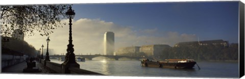 Framed Millbank Tower during fog, Lambeth, Thames River, London, England 2011 Print