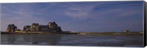 Framed Cottage between the rocks, Du Gouffre, Plougrescant, Brittany, France Print