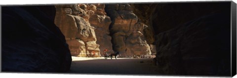 Framed Horse and cart in The Siq, Wadi Musa, Petra, Jordan Print