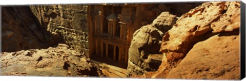 Framed High angle view of the Treasury, Wadi Musa, Petra, Jordan Print