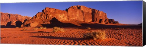 Framed Rock formations in a desert, Jebel Um Ishrin, Wadi Rum, Jordan Print