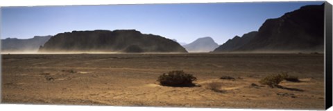 Framed Windswept desert, Wadi Rum, Jordan Print