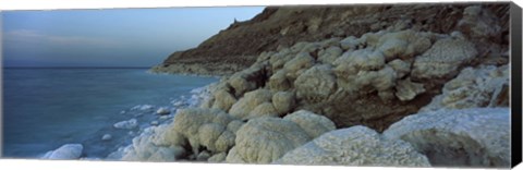 Framed Rock formations on the coast, Arabah, Jordan Print