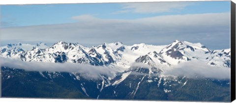 Framed Snow covered mountains, Hurricane Ridge, Olympic National Park, Washington State, USA Print