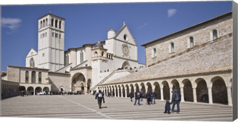 Framed Tourists at a church, Basilica of San Francesco D&#39;Assisi, Assisi, Perugia Province, Umbria, Italy Print