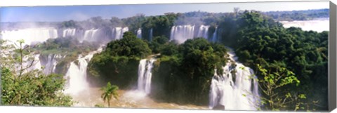 Framed Landscape of floodwaters at Iguacu Falls, Brazil Print