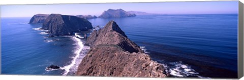 Framed Islands in the ocean, Anacapa Island, Santa Cruz Island, California, USA Print