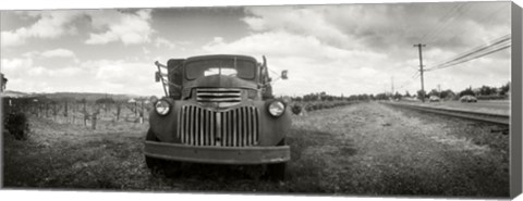 Framed Old truck in a field, Napa Valley, California, USA Print