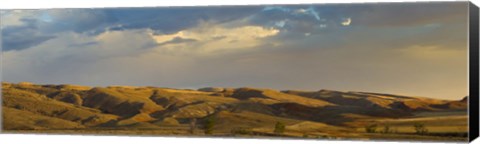 Framed Ranchland in late afternoon, Wyoming, USA Print