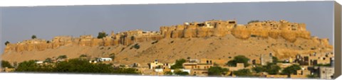 Framed Low angle view of a fort on hill, Jaisalmer Fort, Jaisalmer, Rajasthan, India Print