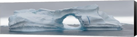 Framed Blue iceberg with hole, Antarctica Print