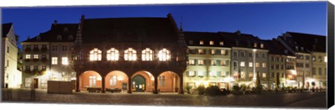 Framed Historic buildings at the market square, Freiburg im Breisgau, Baden-Wurttemberg, Germany Print