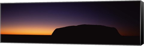 Framed Silhouette of Ayers Rock formations on a landscape, Uluru-Kata Tjuta National Park, Northern Territory, Australia Print