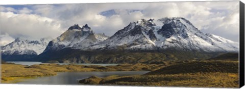 Framed Clouds over snowcapped mountain, Grand Paine, Mt Almirante Nieto, Torres Del Paine National Park, Chile Print