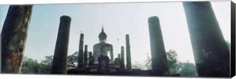 Framed Statue of Buddha at a temple, Sukhothai Historical Park, Sukhothai, Thailand Print