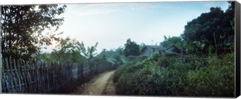 Framed Dirt road passing through an indigenous village, Chiang Mai, Thailand Print