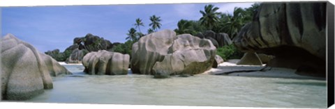 Framed Granite rocks at the coast, Anse Source d&#39;Argent, La Digue Island, Seychelles Print
