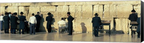 Framed People praying at Wailing Wall, Jerusalem, Israel Print