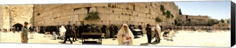 Framed People praying in front of the Wailing Wall, Jerusalem, Israel Print