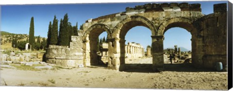 Framed Arched facade in ruins of Hierapolis at Pamukkale, Anatolia, Central Anatolia Region, Turkey Print