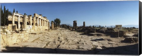 Framed Ruins of the Roman town of Hierapolis at Pamukkale, Anatolia, Central Anatolia Region, Turkey Print