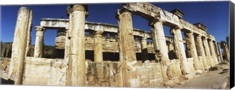 Framed Close up of columns in ruins, Hierapolis at Pamukkale, Anatolia, Central Anatolia Region, Turkey Print