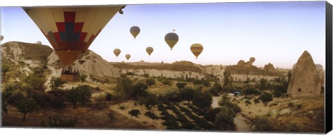 Framed Hot air balloons, Cappadocia, Central Anatolia Region, Turkey Print