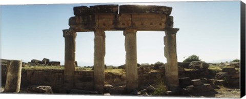 Framed Ruins of Hierapolis at Pamukkale, Anatolia, Central Anatolia Region, Turkey Print