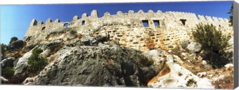 Framed Byzantine castle of Kalekoy, Antalya Province, Turkey Print