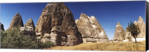 Framed Close up of rock formations in Cappadocia, Central Anatolia Region, Turkey Print