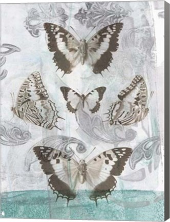 Framed Butterflies &amp; Filigree II Print