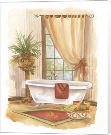 Framed Watercolor Bath in Spice II Print