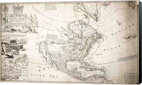 Framed John Lord Sommers Map of North America Print