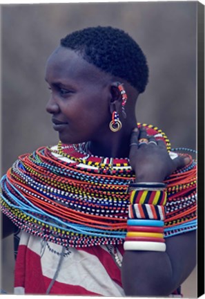 Framed Side profile of a Samburu tribal woman Print