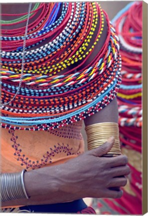 Framed Samburu tribal beadwork Print