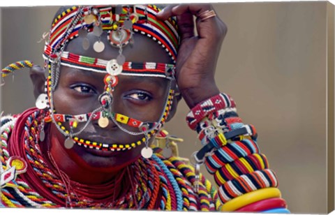 Framed Portrait of a Samburu maiden Print