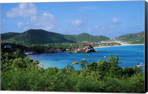 Framed Resort setting, Saint Barth, West Indies. Print