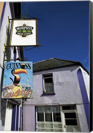 Framed Pub Signs, Eyeries Village, Beara Peninsula, County Cork, Ireland Print