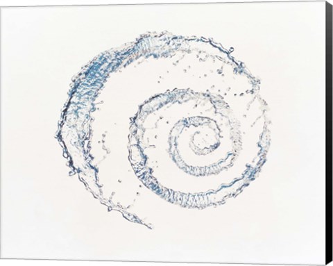 Framed Spiral of water drops with white background Print