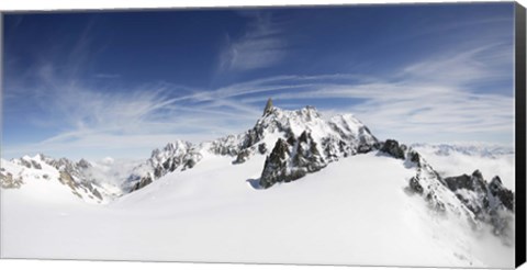 Framed Clouds over a snow covered mountain, Dent du Geant, Aiguille de Rochefort, Helbronner, Val D&#39;Aosta, Italy Print