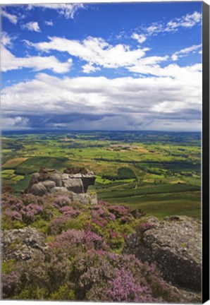 Framed Pastoral Fields from above Coumshingaun Lake, Comeragh Mountains, County Waterford, Ireland Print