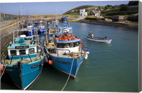Framed Helvick Harbour, Ring Gaeltacht Region, County Waterford, Ireland Print