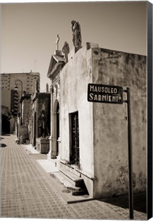 Framed Mausoleums of Domingo Sarmiento in a cemetery, Recoleta Cemetery, Recoleta, Buenos Aires, Argentina Print