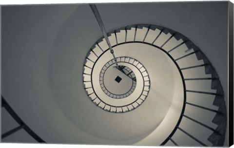 Framed Spiral staircase in a lighthouse, Cabo Santa Maria Lighthouse, La Paloma, Rocha Department, Uruguay Print