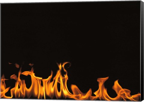 Framed Flames on Black Background Print