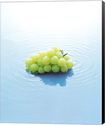 Framed Bunch of Grapes Floating On Water Print