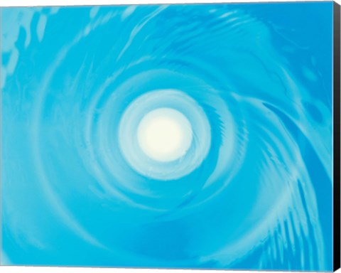 Framed Swirling Water in Blue, Full Frame Print