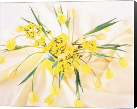 Framed Arranged yellow flowers Print