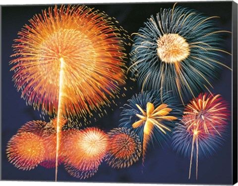 Framed Ignited fireworks Print